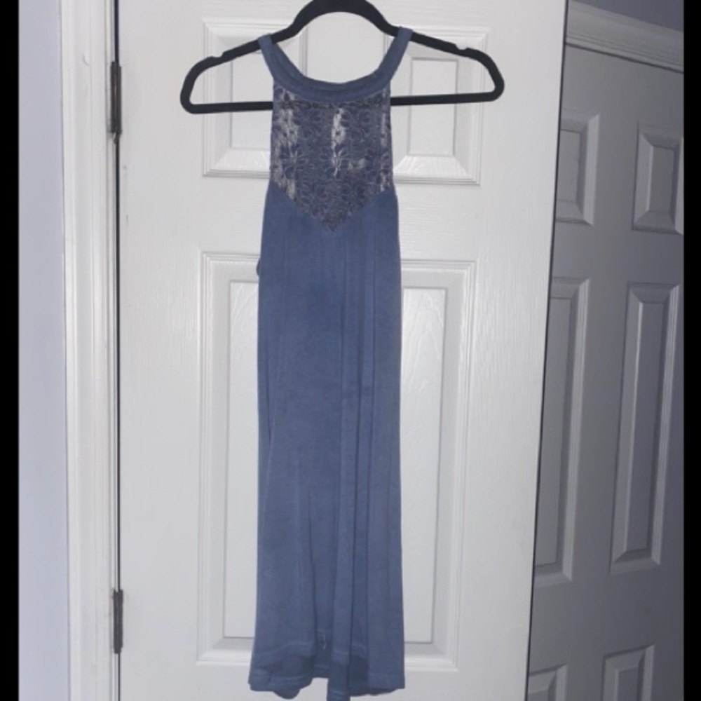 Vintage 90s Mudd Lace Racerback Tank Dress Blue Size S